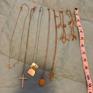 5 necklaces & 2 anklets steel by design QVC